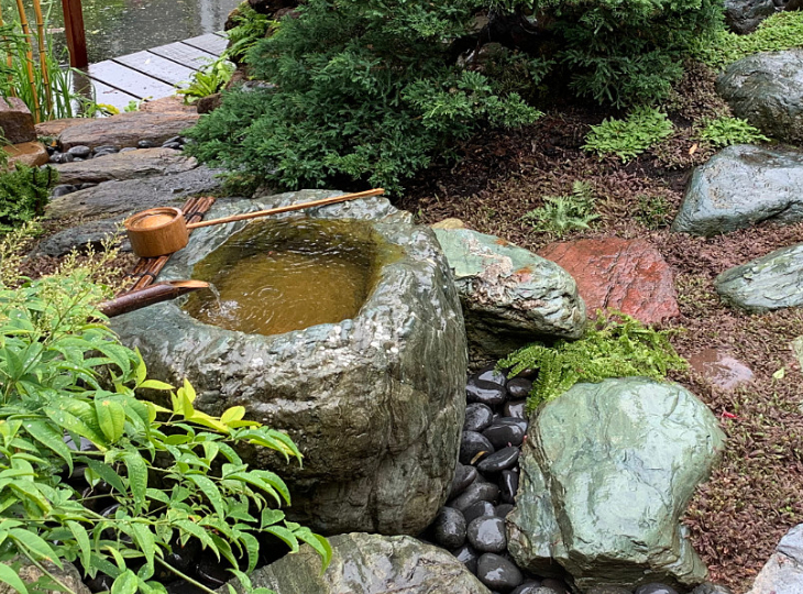 Japanese Stone Tsukubai For Sale, Authentic Chozubachi Water
